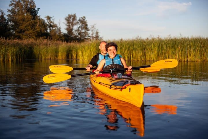Family-friendly kayaking in the Stockholm Archipelago near Vaxholm — great for first-time kayakers.
