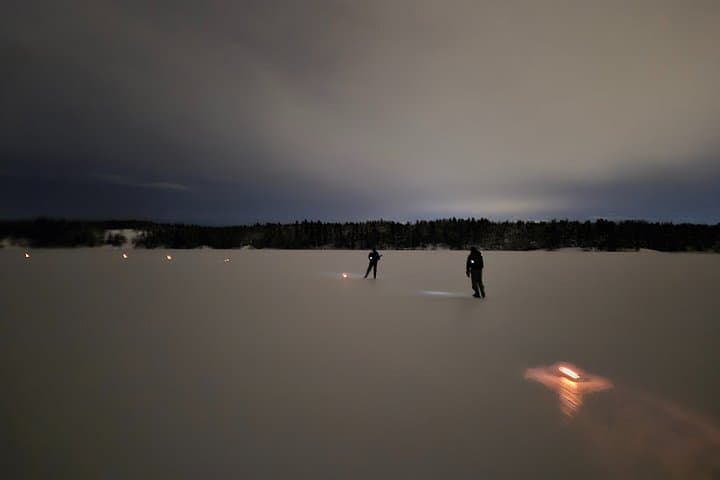 Stockholm Night Firelit Ice Skating & Northern Lights Chance