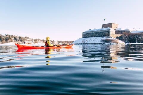 Winter kayaking Stockholm Archipelago