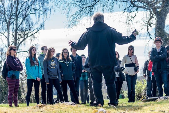 Viking History Tour Guide Urban in his element sharing the story of the Vikings and their influence on Western history and culture.