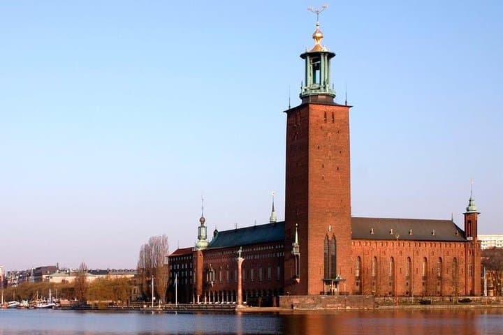 View of the City Hall from Lake Mälaren.