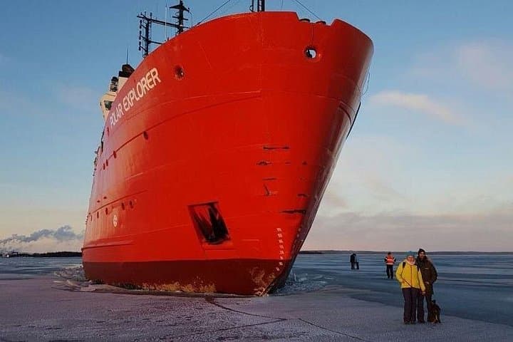 Walking on the ice in Polar Explorer Icebreaker cruise