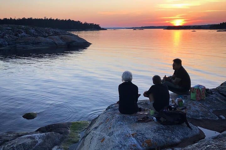 Quiet Sunset Kayaking in Stockholm Archipelago