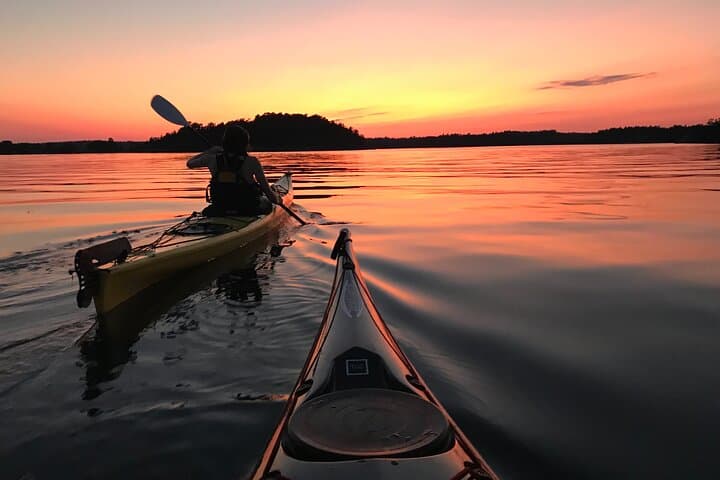 Quiet Sunset Kayaking in Stockholm Archipelago