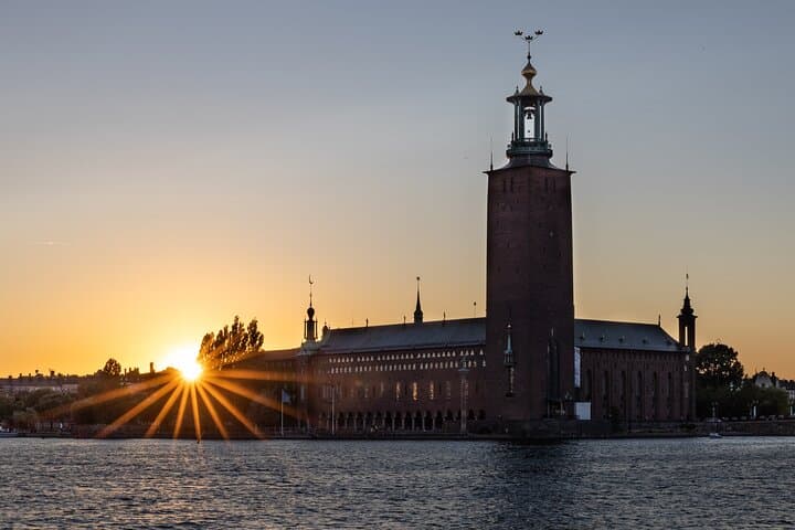 Stockholm's City Hall during sunset