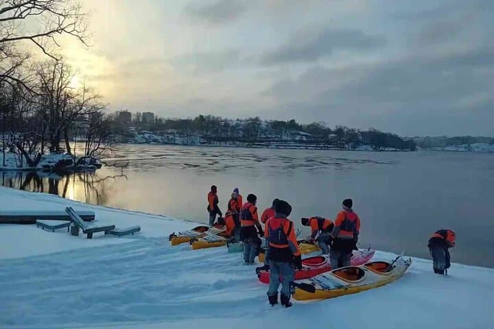 Winter Kayak Tour in Stockholm City (Dry Suit Kayaking)
