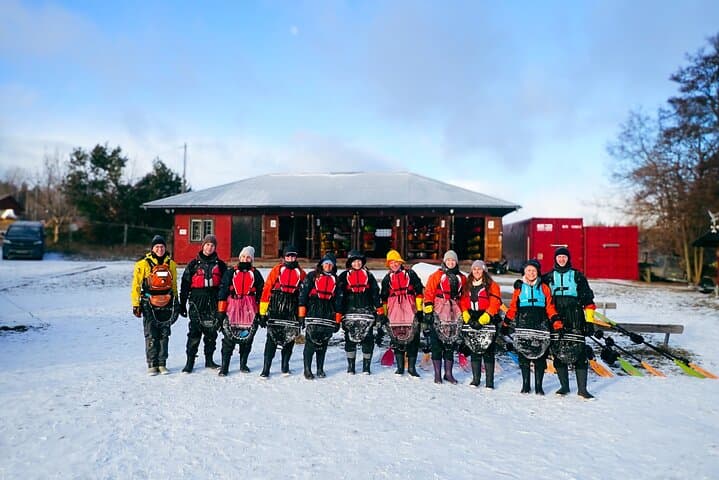 Happy winter kayakers