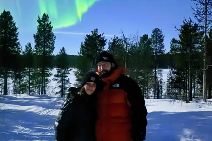 Northern Lights Chase with open fire Dinner in Kiruna