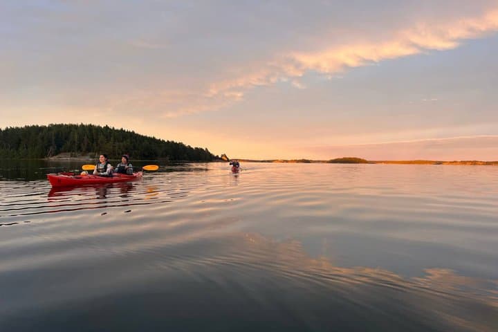 Sunset Kayak Tour in the Stockholm Archipelago + Swedish Fika