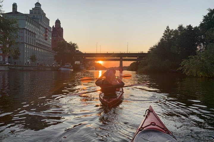 Sunset Kayak Tour in Central Stockholm and Swedish Fika